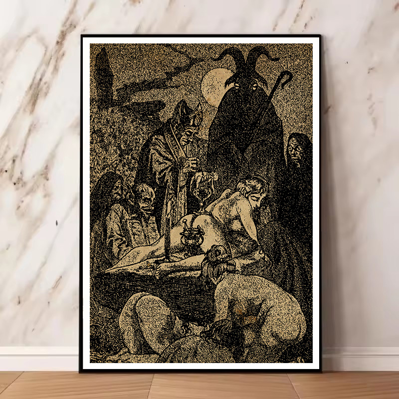 Vintage Witches Satan And The  - Star Map Poster review and price